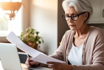 senior woman sit with laptop