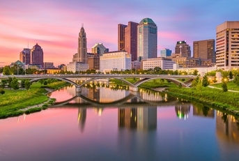 columbus ohio usa skyline on river