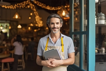 A happy small business owner