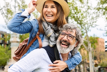 senior couple enjoying summer vacation