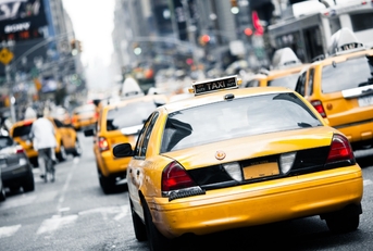 yellow cabs on new york street
