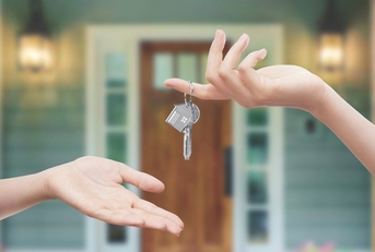 keys with house door background