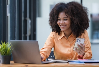 freelancer working online from home