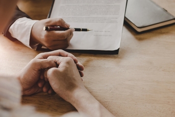 legal consultant explaining contract to client