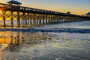 folly beach south carolina at sunset