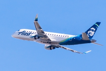 Alaska Airlines plane taking off