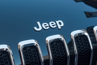 Jeep logo on car front bumper