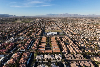aerial view of the suburban