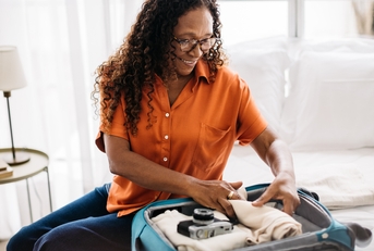 retired woman packing