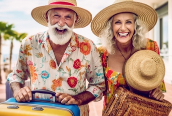 senior couple laughing