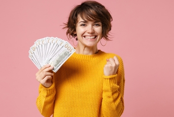 hold fan of cash money