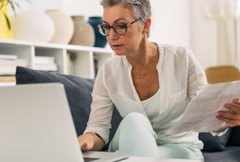 woman researching debt inheritance
