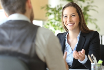 Bank representative having a meeting with client