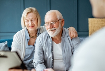 senior couple during the meeting