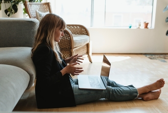 woman working from home