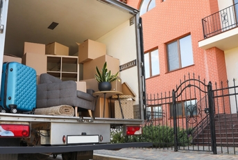 moving boxes and furniture Van