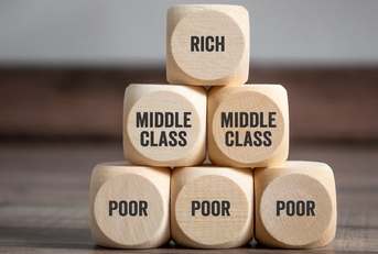 Pyramid made of cubes and dice