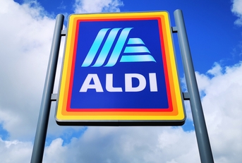 commercial sign of aldi