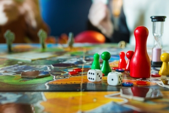 Board game concept with dices