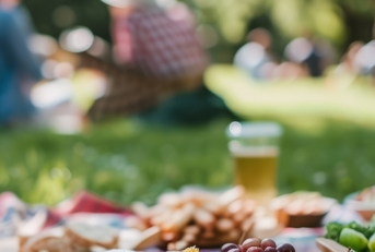 Retirees enjoying picnic in green park