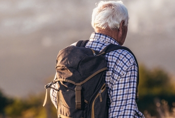 senior man hiking