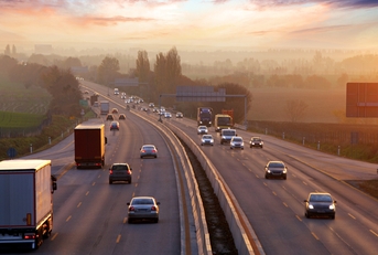 traffic on highway with cars