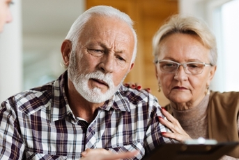 mature couple with nurse