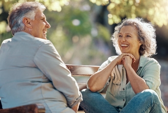 senior couple enjoying summer