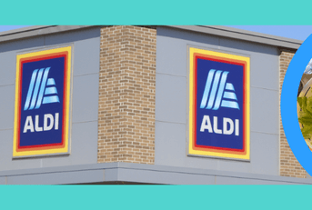 Aldi store with meal made from Aldi