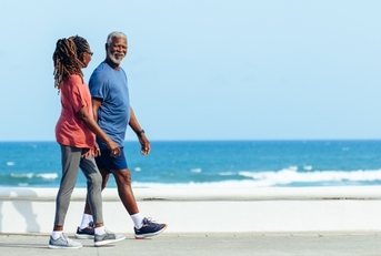 leisurely walk by the sea