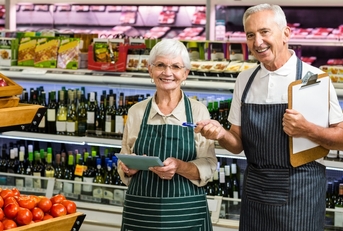 smiling senior workers