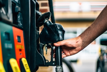 gas station pump with hand