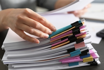 office employee with documents