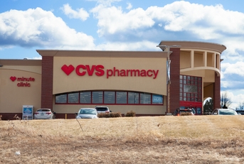 cvs pharmacy with grass lawn