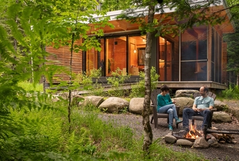 vacation cabin in forest