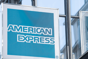 An American Express sign.