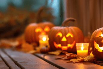 Jack-o-lanterns with candles