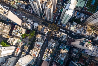 Hong Kong city with tall buildings