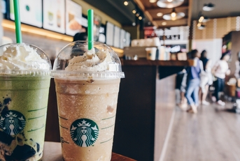 starbucks frappuccino cups at starbucks shop