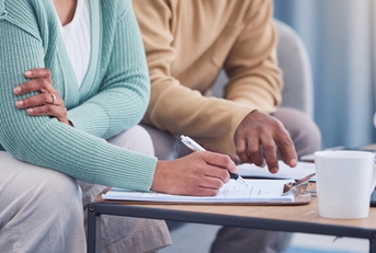 senior couple discussing