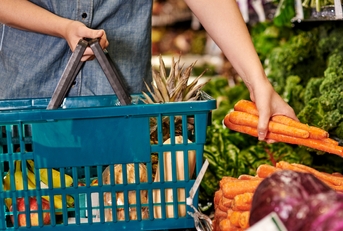 Woman shopping at a grocery