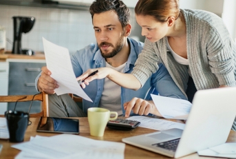 couple going over bills 