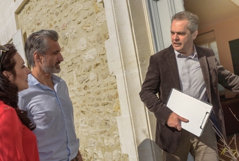 Visiting a house with a real estate agent