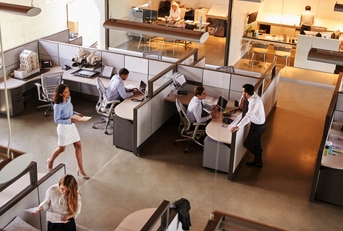  busy open plan office