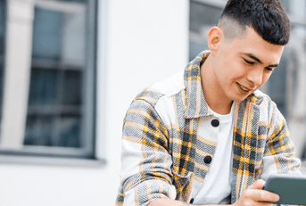 person playing game on phone