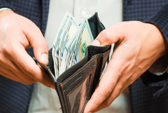 person opening wallet