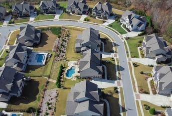 Row of two story houses