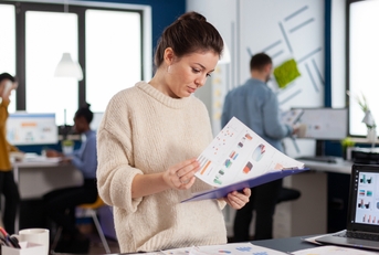 businesswoman working at her desk 