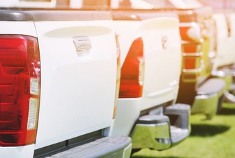 Pickup truck in the parking lot