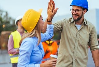 Construction Workers Celebrating Success